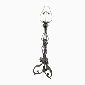 Antique Wrought Iron Ground Lamp, 1890s-IJR-1426134