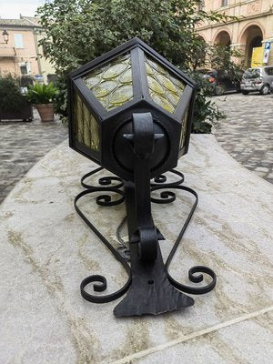 Antique Wrought Iron Lantern Wall Light-ZFY-1789285