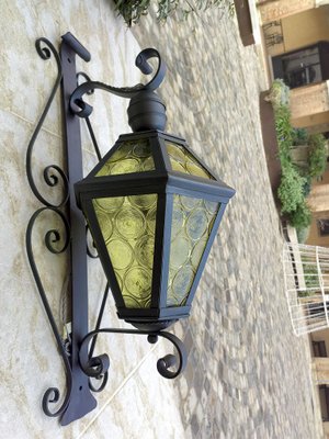 Antique Wrought Iron Lantern Wall Light-ZFY-1789285