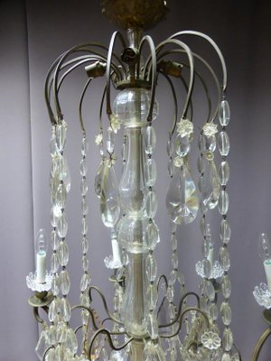 Antique XIX Bronze and Crystal Chandelier-WSV-605298