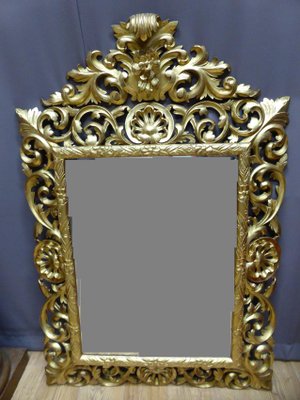 Antique XIX Golden Wood Mirror-WSV-605332