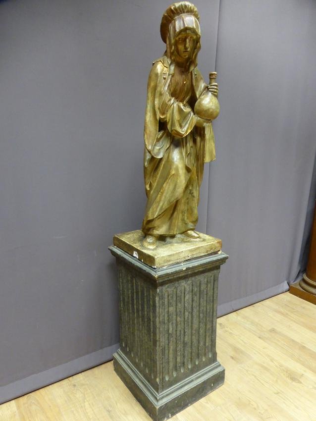 Antique XIX Saint Martha Statue