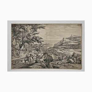 Antoine-François Bauduins, Le Couvent dans la Vallée, Etching, 17th Century-ZCI-1759326