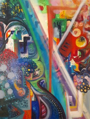 Antonella Lagana, Apres de Moi le Deluge, 1990, Oil on Canvas-CHG-1351587