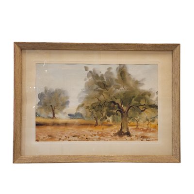 Antoni De Paula Boix, Landscape, 1960s, Watercolor-NUC-2041858