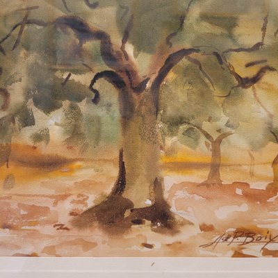 Antoni De Paula Boix, Landscape, 1960s, Watercolor-NUC-2041858