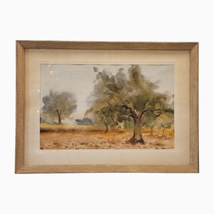 Antoni De Paula Boix, Landscape, 1960s, Watercolor-NUC-2041858