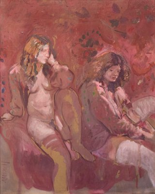 Antoni Munill, Mujeres, 1970s, Oil on Canvas, Framed-AOI-1196865