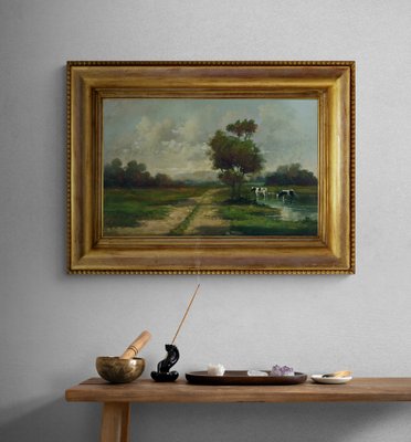 Antonio Crespi, Landscape, Oil on Canvas, Framed-VHF-1241126