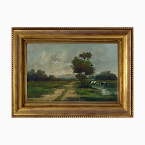 Antonio Crespi, Landscape, Oil on Canvas, Framed-VHF-1241126