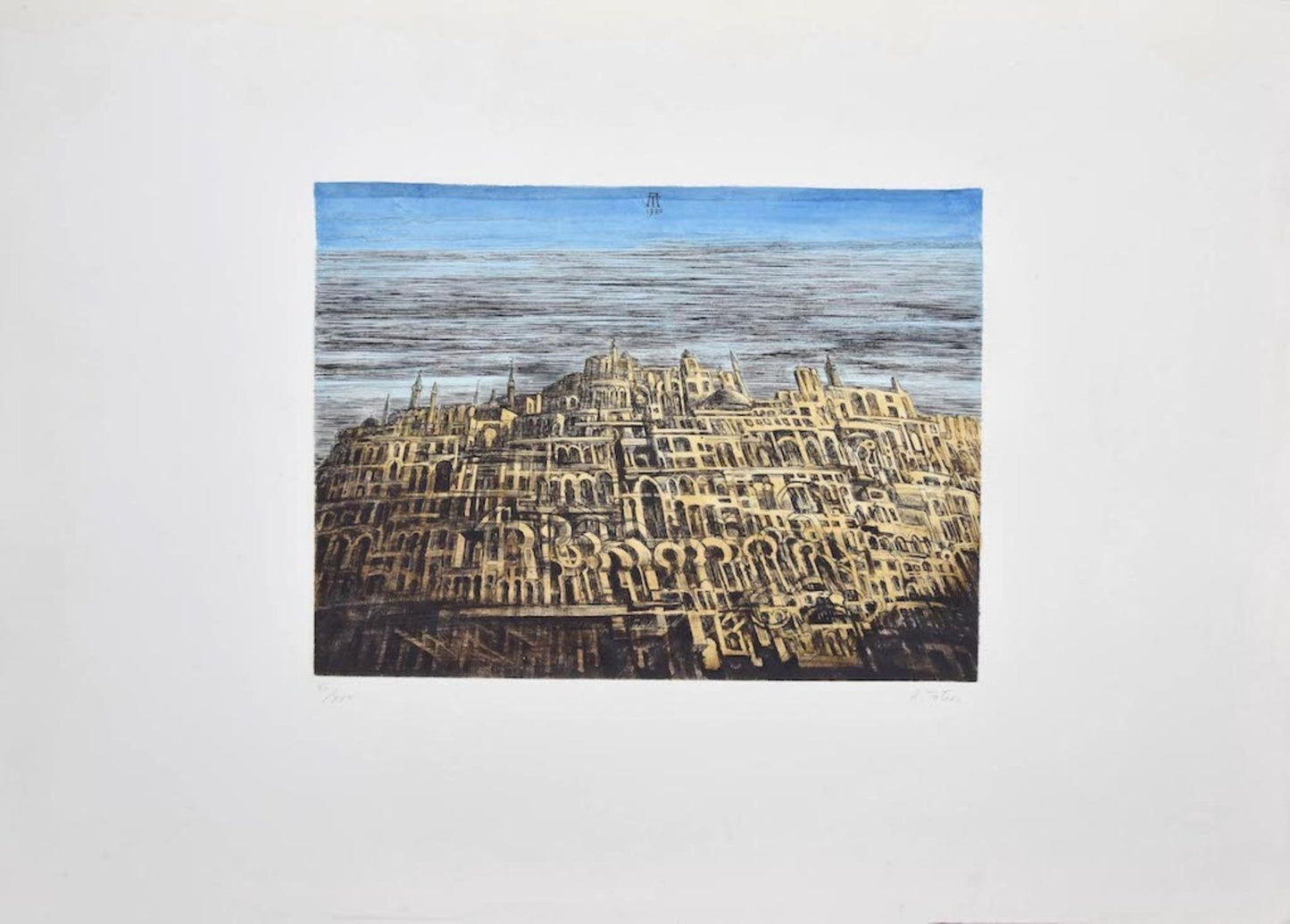 Antonio De Totero, The City, Etching, Late 20th Century