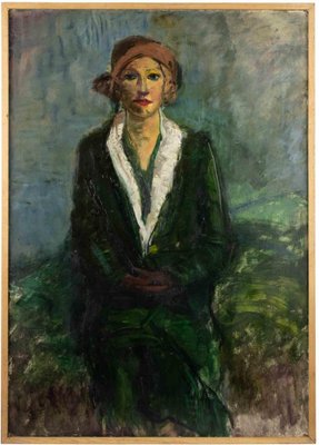 Antonio Feltrinelli, Portrait of Woman, Oil Painting, 1930s-ZCI-1759327