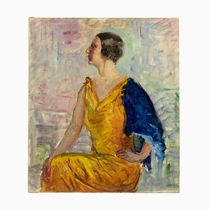 Antonio Feltrinelli, Portrait of Woman, Oil Painting, 1930s-ZCI-1422426