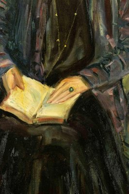 Antonio Feltrinelli, Reading Woman, Oil Painting, 1930s-ZCI-1769929