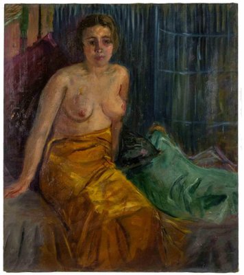 Antonio Feltrinelli, Sitting Model, Oil Painting, 1930s-ZCI-1769973