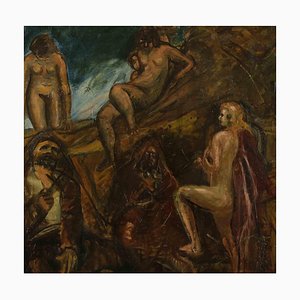 Antonio Feltrinelli, Terrestrial Paradise, Oil Painting, 1930s-ZCI-1769926