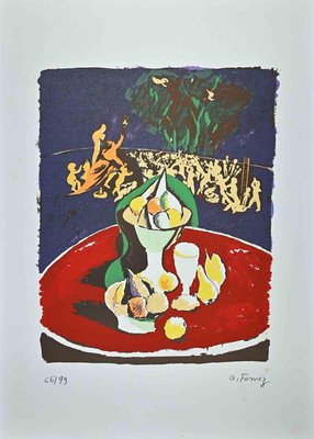 Antonio Fomez, Still Life, Original Lithograph, Mid 20th-Century-ZCI-1261070