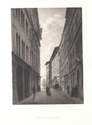 Antonio Fontanesi - Interior of Geneve - Original Lithograph - Mid-19th Century-ZCI-826993