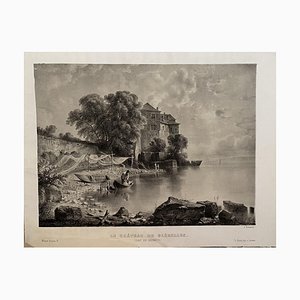 Antonio Fontanesi, Lac De la Geneve, Lithograph, 19th Century-ZCI-1781558