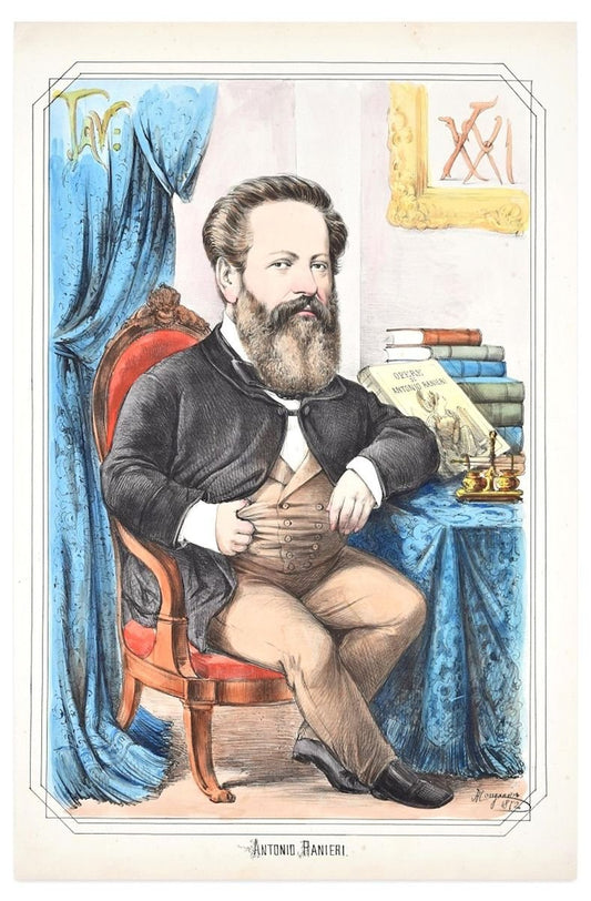 Antonio Ranieri - Lithograph by A. Maganaro - 1872 1872