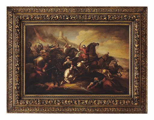 Antonio Savisio, Cavalry Battle, Neapolitan School, 2006, Oil on Canvas, Framed-YUW-1313030