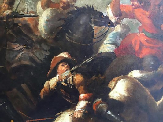 Antonio Savisio, Cavalry Battle, Neapolitan School, 2006, Oil on Canvas, Framed-YUW-1313030