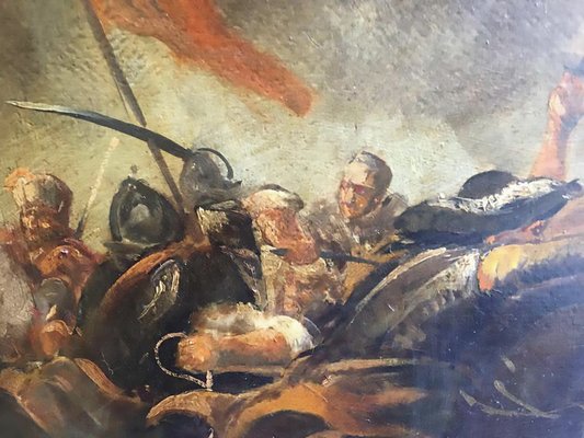 Antonio Savisio, Cavalry Battle, Neapolitan School, 2006, Oil on Canvas, Framed-YUW-1313030