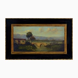 Antonio Tucci, Contryside Landscape, Oil on Canvas, Italy, 1990s, Framed-VHF-1298265