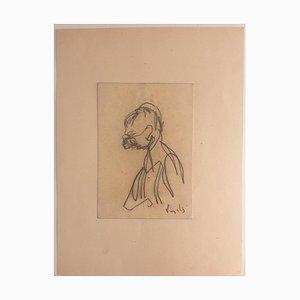 Antonio Vangelli - Portrait - Original Pencil Drawing on Paper - 1940s-ZCI-909851