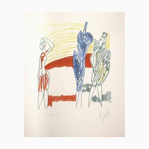 Antonio Vangelli, Three Colored Figures, Lithograph, 1970s-ZCI-988818