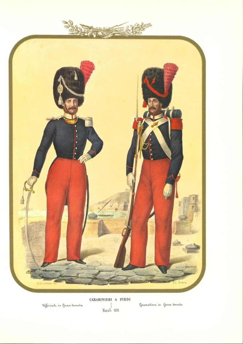 Antonio Zezon, Carabinieri, Original Lithograph, 1853