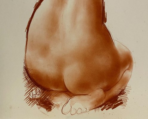 Antoniucci Volti, Nude Sitting, Drawing in Sanguine-KHH-1200944