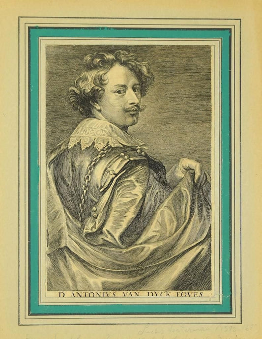 Antoon Van Dyck - Portrait of Lucas Vorsterman - Original Etching - 1740 Ca