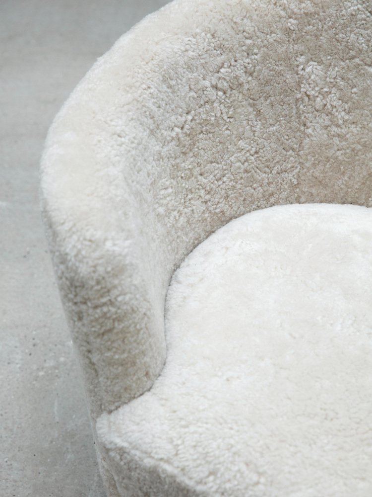 Antrachite Sheepskin and Natural Oak Mingle Sofa by Lassen