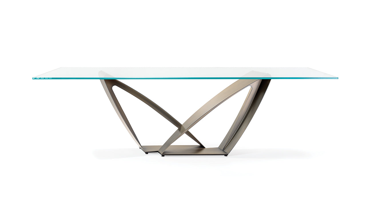 APEIRON 72 - Metal base table with MarmoReflex top