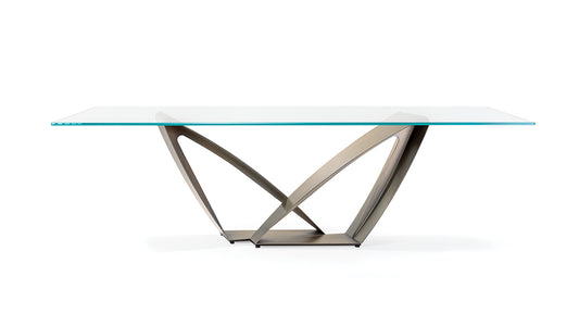 APEIRON 72 - Metal base table with MarmoReflex top