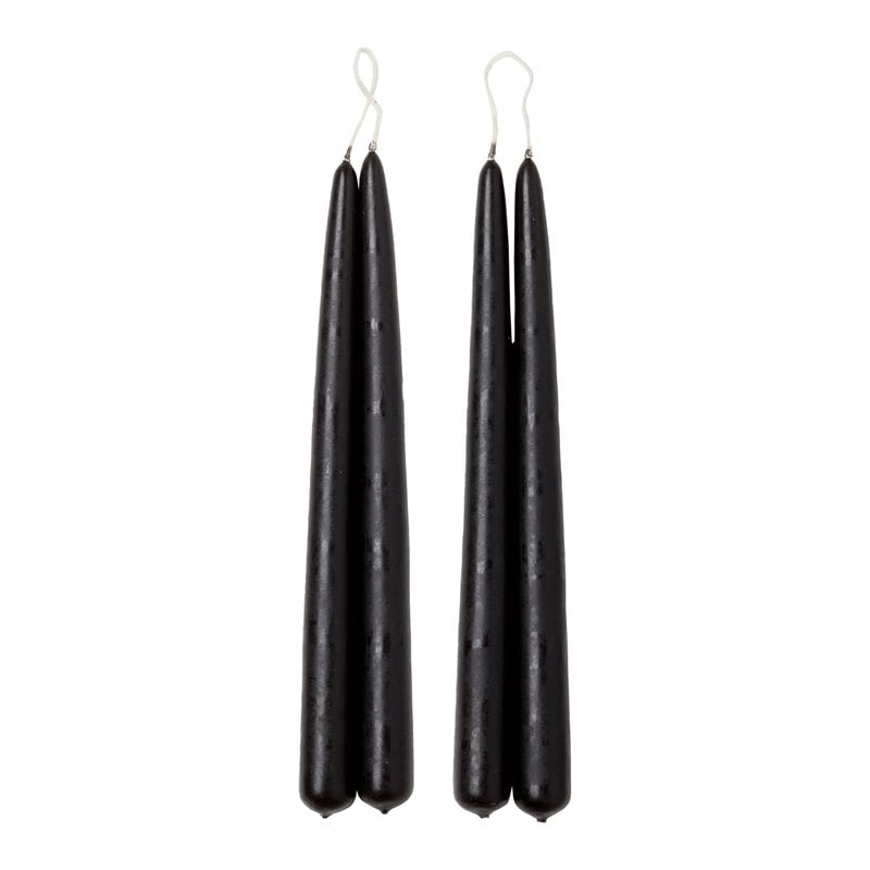 Blossom candle by applicata #4 pcs, black #