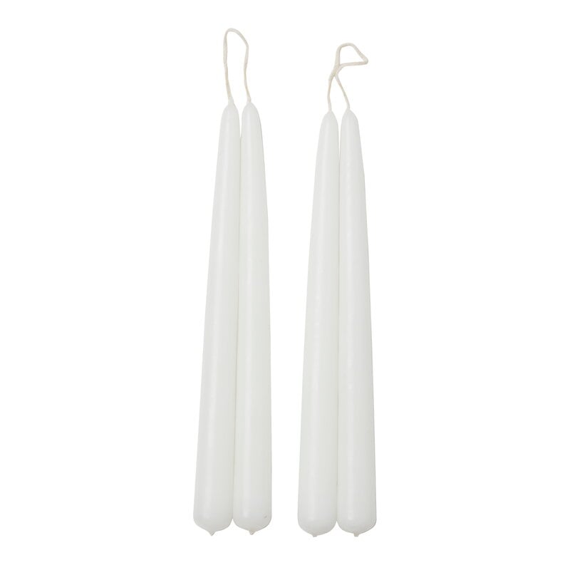 Blossom candle by applicata #4 pcs, white #