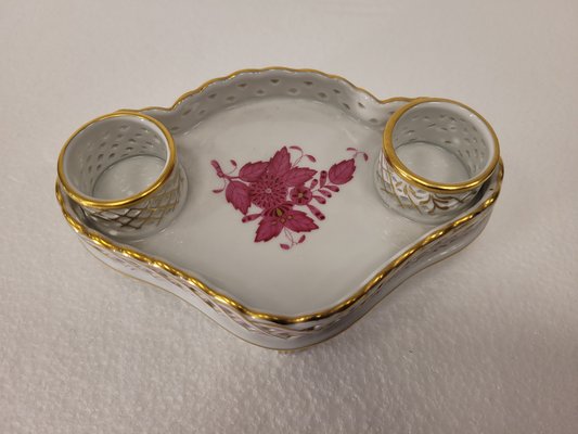 Apponyi Rose Inkwell in Porcelain from Herend, 1940s-NUC-1785815