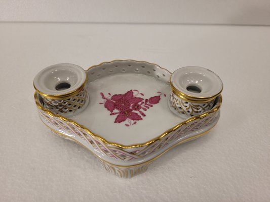 Apponyi Rose Inkwell in Porcelain from Herend, 1940s-NUC-1785815