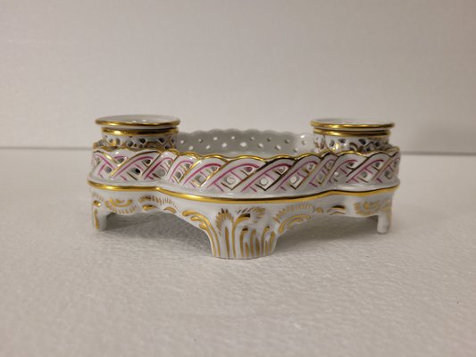 Apponyi Rose Inkwell in Porcelain from Herend, 1940s-NUC-1785815