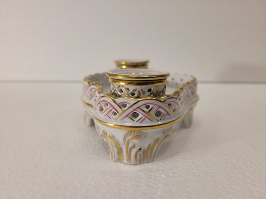 Apponyi Rose Inkwell in Porcelain from Herend, 1940s-NUC-1785815