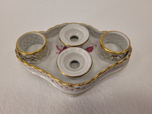 Apponyi Rose Inkwell in Porcelain from Herend, 1940s-NUC-1785815