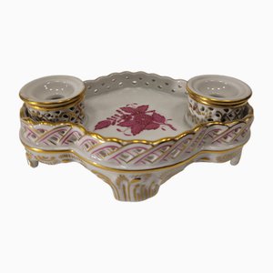 Apponyi Rose Inkwell in Porcelain from Herend, 1940s-NUC-1785815