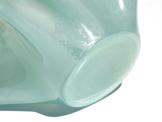 Aquamarine Acid Crystal Vase from Fontana Arte, 1950s-KGD-255594