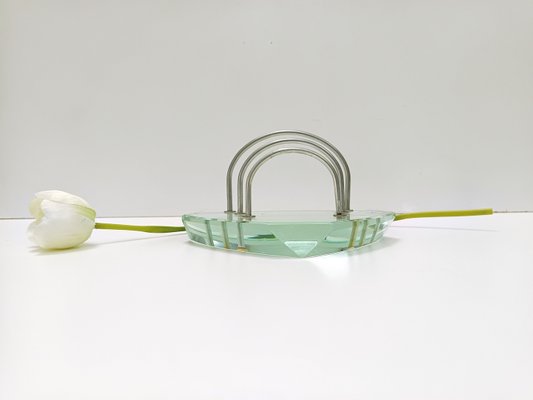 Aquamarine Glass Letter Holder attributed to Fontana Arte, Italy, 1950s-JPQ-2021404