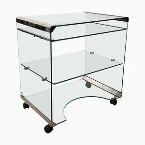 Aquamarine Glass Table and Bar Cart by Gallotti & Radice, Italy, 1970s-JDR-1126247