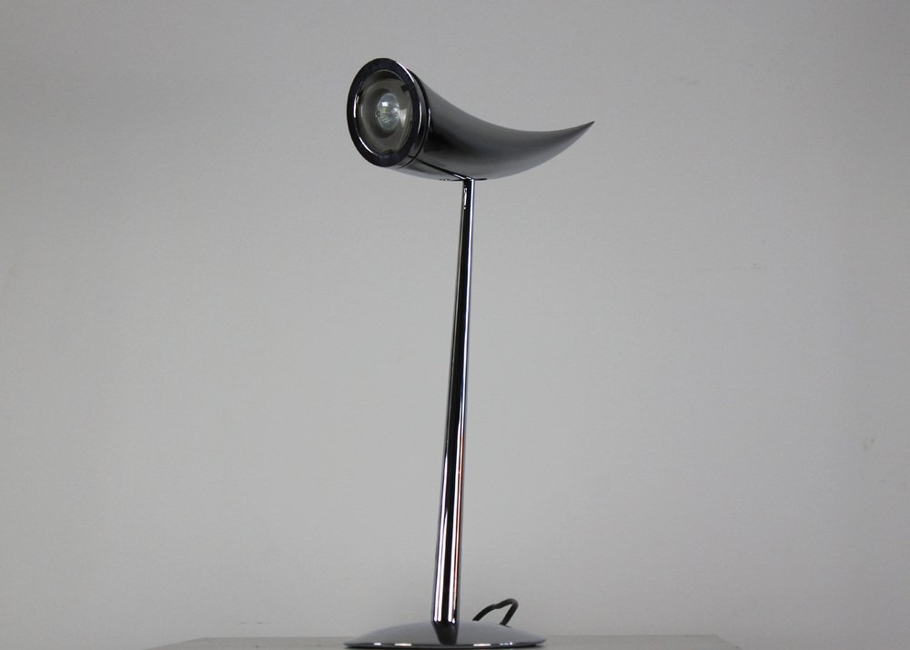 Ara Table Lamp in Polished Chromed Metal by Philippe Starck for Flos, Italy, 1988