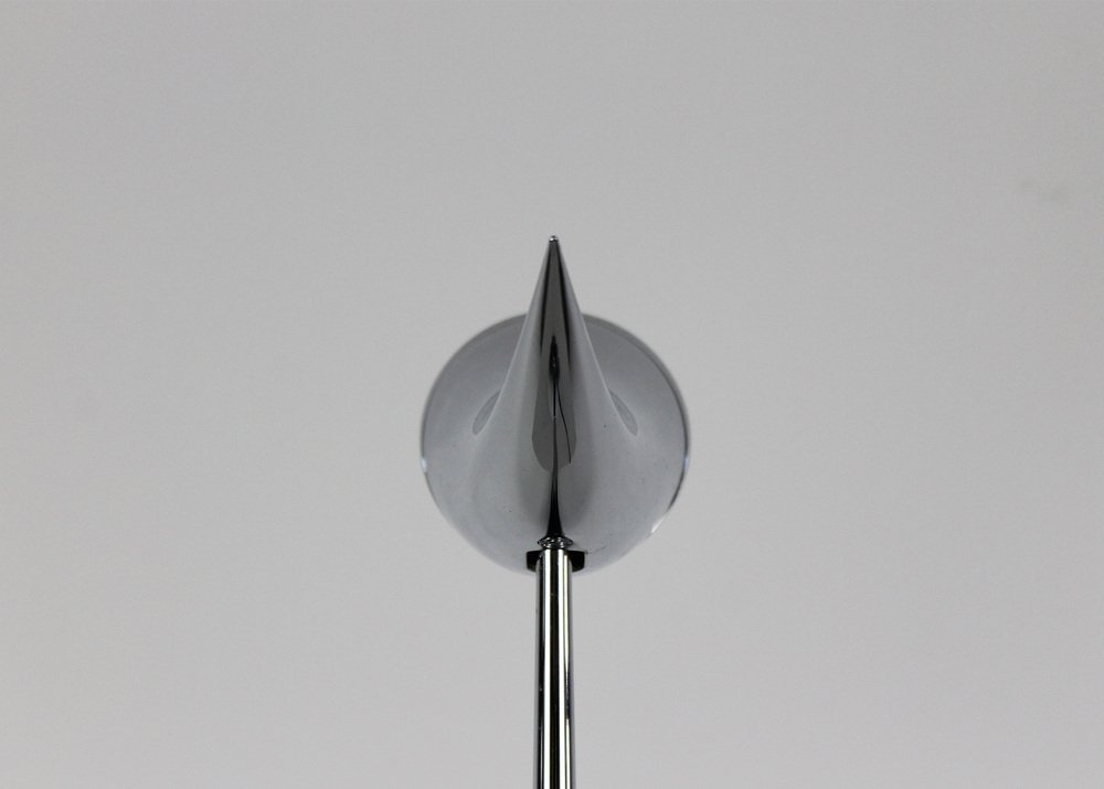 Ara Table Lamp in Polished Chromed Metal by Philippe Starck for Flos, Italy, 1988