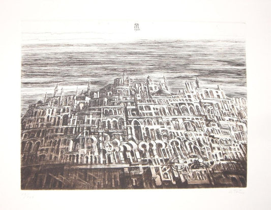 Arab City - Original Etching by Antonio de Totero - 1980 ca. 1980